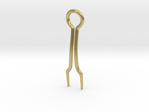 Two Curve Hairpin in Natural Brass
