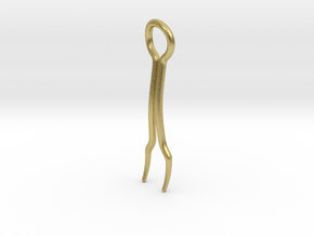 Three Curve Hairpin in Natural Brass
