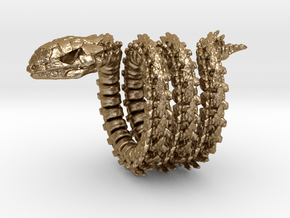 Skeletal Serpent Ring in Polished Gold Steel: 11.5 / 65.25