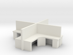 2x2 Office Cubicle 1/72 in White Natural Versatile Plastic