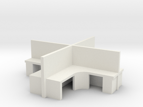 2x2 Office Cubicle 1/43 in White Natural Versatile Plastic