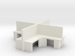 2x2 Office Cubicle 1/35 in White Natural Versatile Plastic