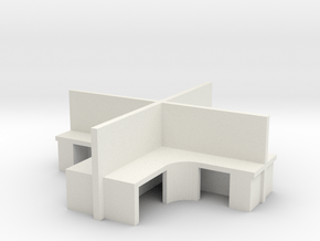 2x2 Office Cubicle 1/24 in White Natural Versatile Plastic