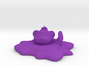 Poopy Bear Melted Desktop Toy in Purple Processed Versatile Plastic