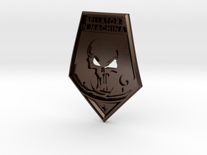XCOM Badge: BELLATOR IN MACHINA in Polished Bronze Steel