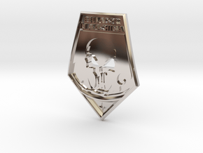 XCOM Badge: BELLATOR IN MACHINA in Rhodium Plated Brass