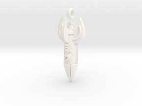 "D" Rocket Keychain ver 2 in White Processed Versatile Plastic