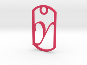 "Y" key fob in Pink Processed Versatile Plastic