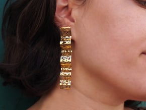 Lace Ribon Earrings in 14k Gold Plated Brass