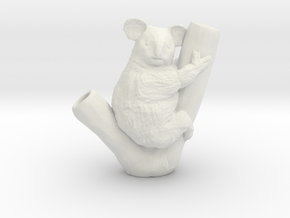 Koala Pendant in White Natural Versatile Plastic