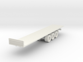 Flatbed Trailer 1/100 in White Natural Versatile Plastic