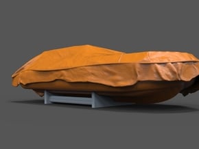 small lifeboat under cover in Tan Fine Detail Plastic