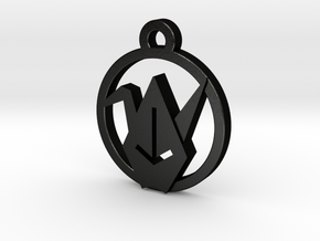 Origami Crane Charm Necklace n74 in Matte Black Steel