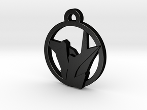 Origami Crane Charm Necklace n87 in Matte Black Steel