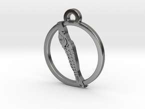 Koinobori (Carp Streamer) Charm Necklace in Polished Silver
