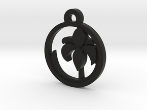  Iris Charm Necklace n64 in Black Natural Versatile Plastic