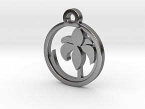  Iris Charm Necklace n64 in Polished Silver