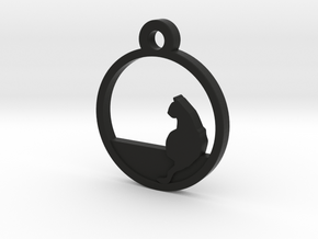 Cat Charm Necklace n5 in Black Natural Versatile Plastic