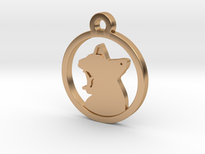 Cat Charm Necklace n16 in Polished Bronze