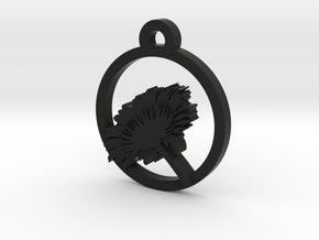 Dandelion Charm Necklace n83 in Black Natural Versatile Plastic