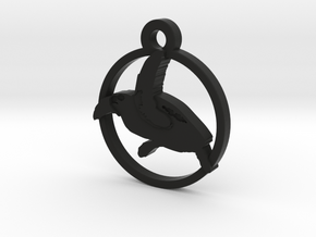 Turtle Charm Necklace in Black Natural Versatile Plastic