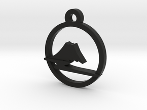 Mt.Fuji Charm Necklace n66 in Black Natural Versatile Plastic