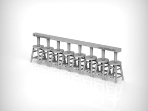 Stool 03. 1:48 Scale x8 Units in Smooth Fine Detail Plastic