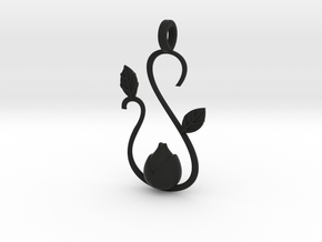 Spring pendant in Black Natural Versatile Plastic