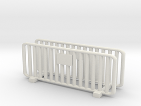 Crowd Control Barrier (x2) 1/48 in White Natural Versatile Plastic