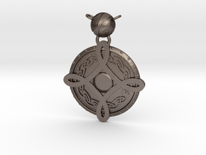 Pendant - Amulet of Mara in Polished Bronzed Silver Steel
