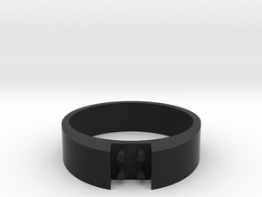 4-bit ring (US8 /⌀18.2mm) in Black Natural Versatile Plastic