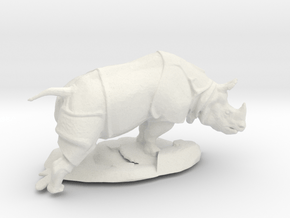 HO Scale Rhino in White Natural Versatile Plastic