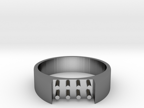 8-bit ring (US9/⌀18.9mm) in Polished Silver