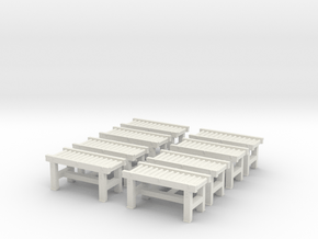 Roller Conveyor (x8) 1/87 in White Natural Versatile Plastic
