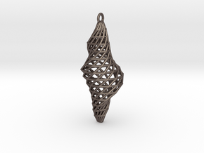 pendant.Wireframe in Polished Bronzed-Silver Steel