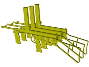 1/35 scale Owen Gun machine carbines x 3 in Clear Ultra Fine Detail Plastic