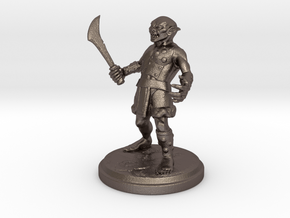 Goblin laughing 25mm in Polished Bronzed-Silver Steel