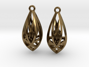 Teardrop shaped earrings in Polished Bronze