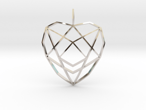 Crystalline Heart Matrix (Curved) in Rhodium Plated Brass