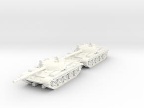1/144 T-62A tanks in White Processed Versatile Plastic