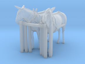 HO Scale Mule Team in Smooth Fine Detail Plastic