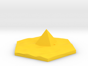 Pyramid in desert terrain hex tile counter in Yellow Processed Versatile Plastic
