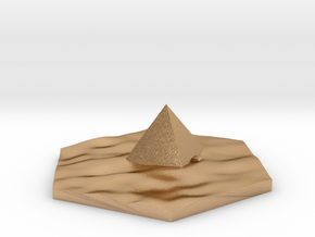 Pyramid in desert terrain hex tile counter in Natural Bronze