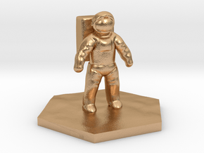 Basic Astronaut hex base figure in Natural Bronze