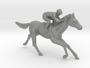 S Scale Jockey and Horse in Gray PA12