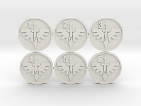 Deathwing Objective Markers in White Natural Versatile Plastic