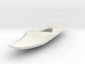 HO Scale Kayak in White Natural Versatile Plastic
