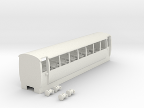 Bala Lake Railway 3rd class semi open coach in White Natural Versatile Plastic