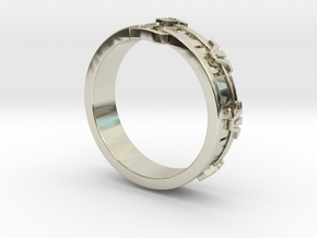 Stargate Ring S in 14k White Gold: 6 / 51.5