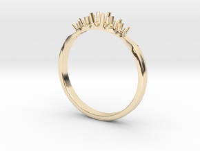 Five Stone unique Engagement ring - Wedding  in 14K Yellow Gold